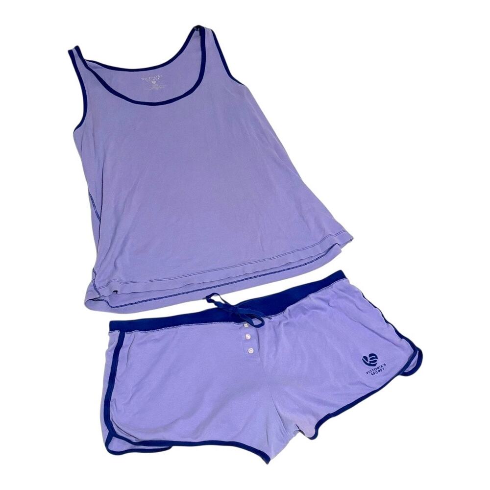CLEARANCE Victoria's Secret Pajama Lounge Set - Tank Top & Shorts - L - Purple - Picture 13 of 15